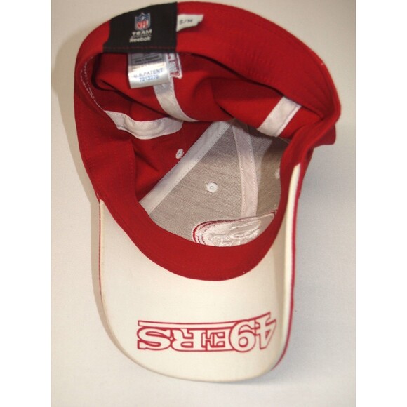 San Francisco 49ers Hat Cap Unisex Stretch Fit Red White Adult Reebok NFL S/M - Picture 2 of 7